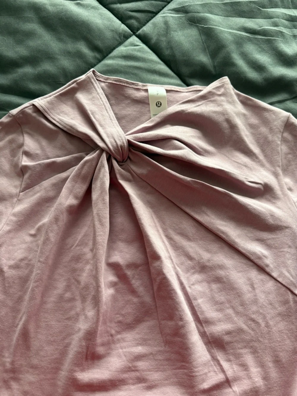 lululemon athletica Light Pink Twist-Detail Short Sleeve Top